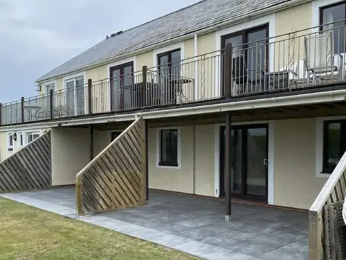 Installed slab patio to rear of property